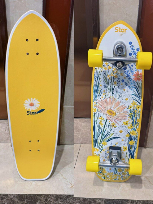 32吋專業免蹬陸地衝浪板 滑板刷街初學者練習板, 如圖所示, 1個