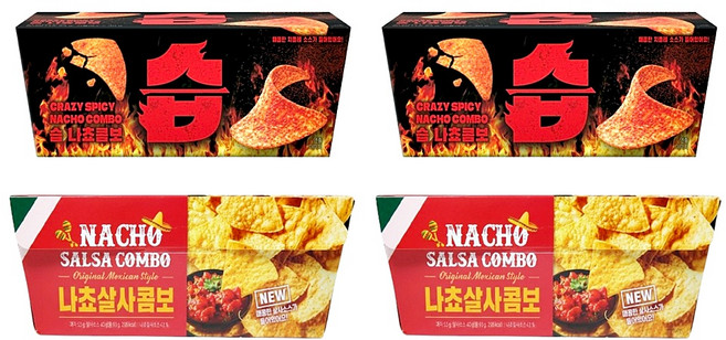 습 김치맛 나쵸콤보 x 나쵸살사콤보 혼합구성, 4개, 93g