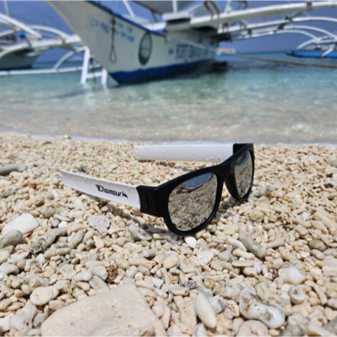 chamsuri 선글라스 스포츠 편광 접이식 손목착용 가벼운 러닝 고글, Black, 1개