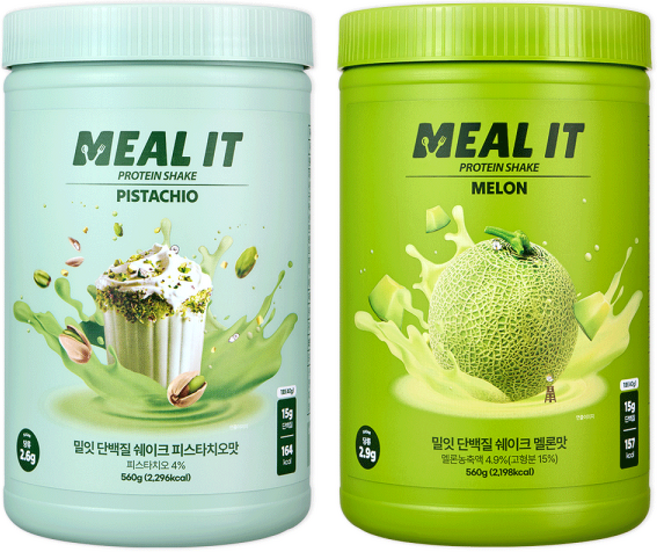 밀잇 식단관리 단백질 쉐이크 피스타치오맛 +멜론맛 + 전용 보틀 증정, 밀잇 식단관리 단백질 쉐이크 피스타치오맛 560g 1통, 560g, 1개