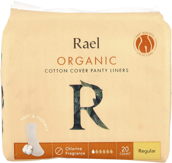 Rael 유기농 순면 커버 팬티 라이너 레귤러 20개입, 일반, 1개