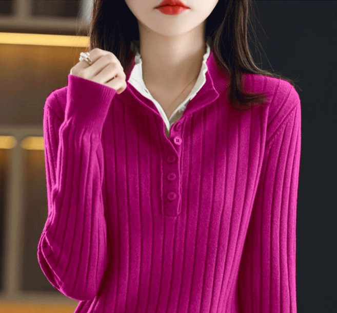 (TRENDISTY)보그핏 요마폴라상의 /여성 골지 폴라 니트 긴팔