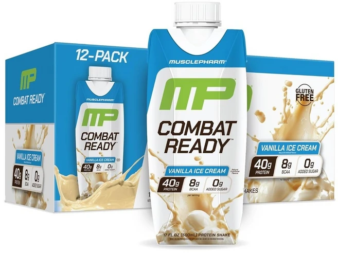 머슬팜 컴뱃 레디 프로틴 쉐이크 초콜릿퍼지 40g x 12개 BCAA 글루타민 함유, 500ml - 쿠팡