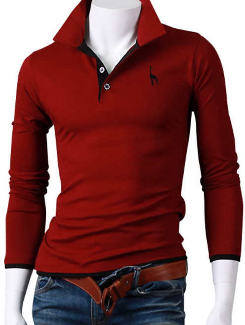 스댕클럽 남성용 기린 레이어드 긴팔 카라티 MD1700