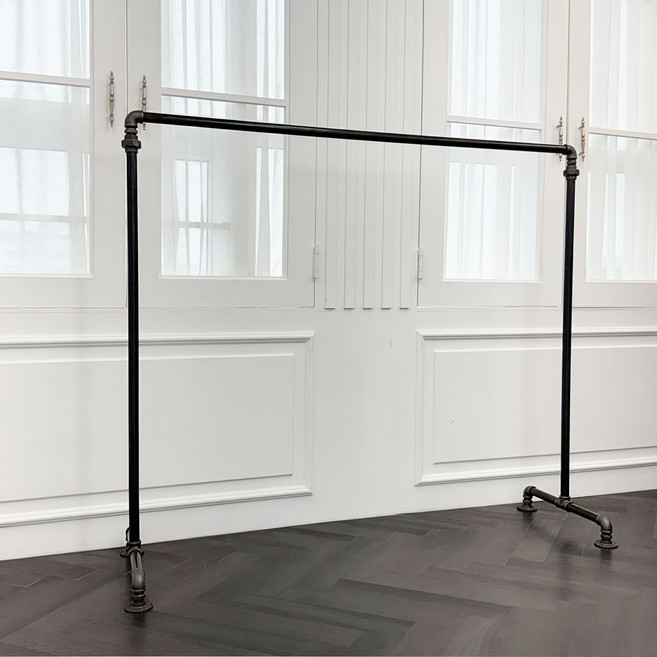 이동식 철제 옷가게 매장 행거 스탠드 파이프행거 1단 펄그레이, 2000mm, 1600mm