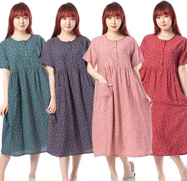 애나스 EM.1181 플라워 인견롱원피스 /홈웨어빅사이즈여성잠옷