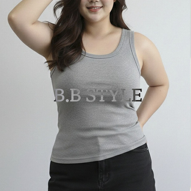 77-120 빅사이즈 날씬해보이는 골지 나시 5XL 이너나시 민소매 / 메이븐나시