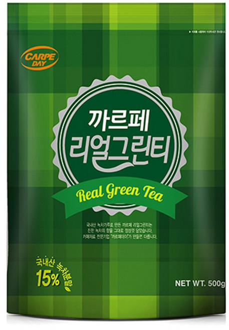 까르페 리얼 그린티 파우더 500g 1박스 12개 녹차가루, 1개입