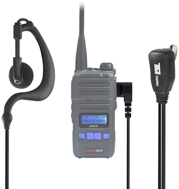 윈어텍 디지털무전기 N-4000 N4500 호환 일체형 귀걸이 이어마이크 PZ 2핀 (TM-EM3100 D-1타입)