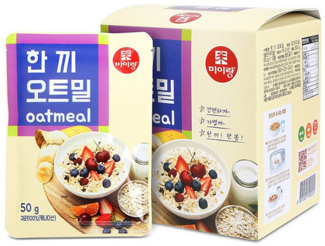 미이랑 한끼 오트밀 3kg 50gx60봉 귀리 개별포장, 1, 50g