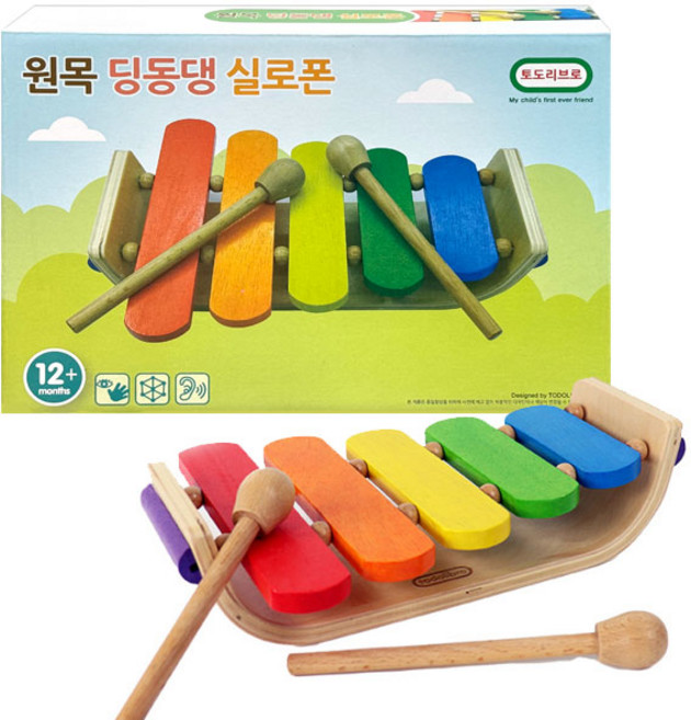 토도리브로-원목 딩동댕 실로폰, 1개, 3피스