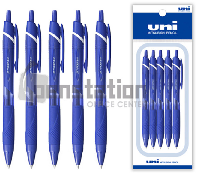 미쯔비시 유니 제트스트림 0.7mm 청/적 볼펜 세트, 1개, 0.7mm 블루 5개 세트