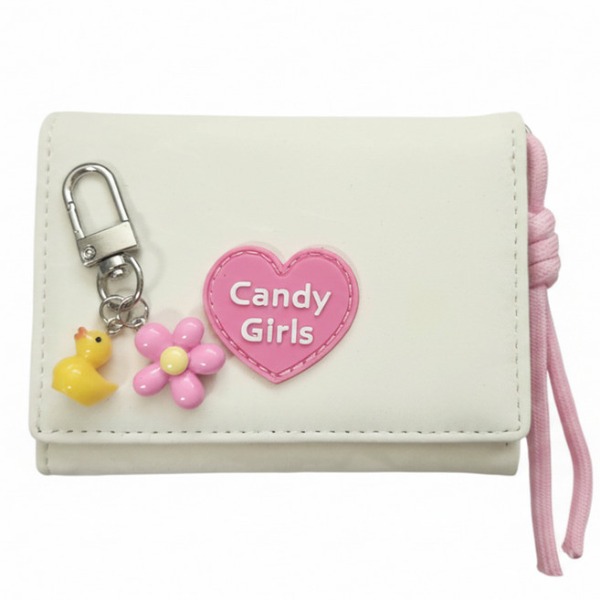 하트 반지갑 오리 꽃 키링 세트 선물상자 포장 학생