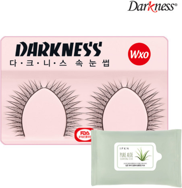 다크니스 속눈썹 Wzo Wxos Wxo Wxl WO WL 10개 1타 + 클렌징티슈 20매, Wxo