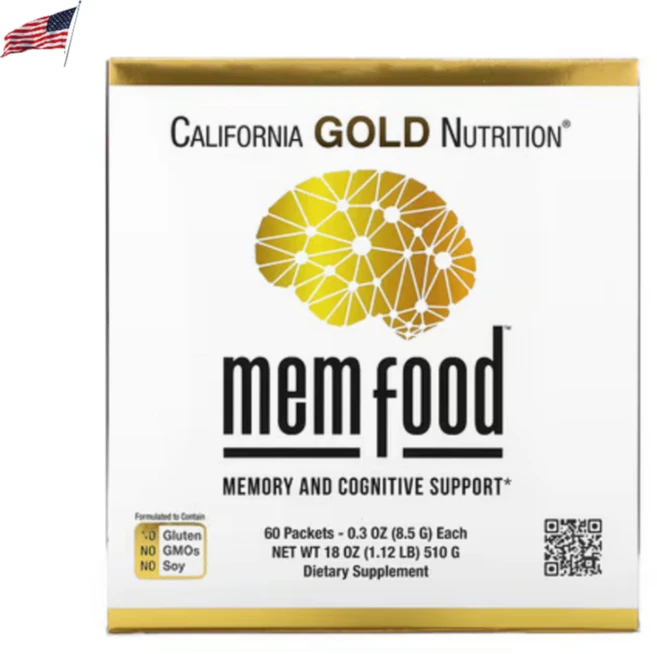 캘리포니아 골드 뉴트리션 MEM food 기억력 및 인지력 60팩, 510g, 1박스 - 쿠팡