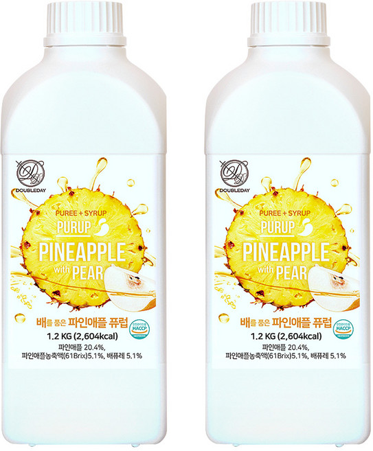 더블데이 파인애플 퓨럽, 1.2kg, 2개