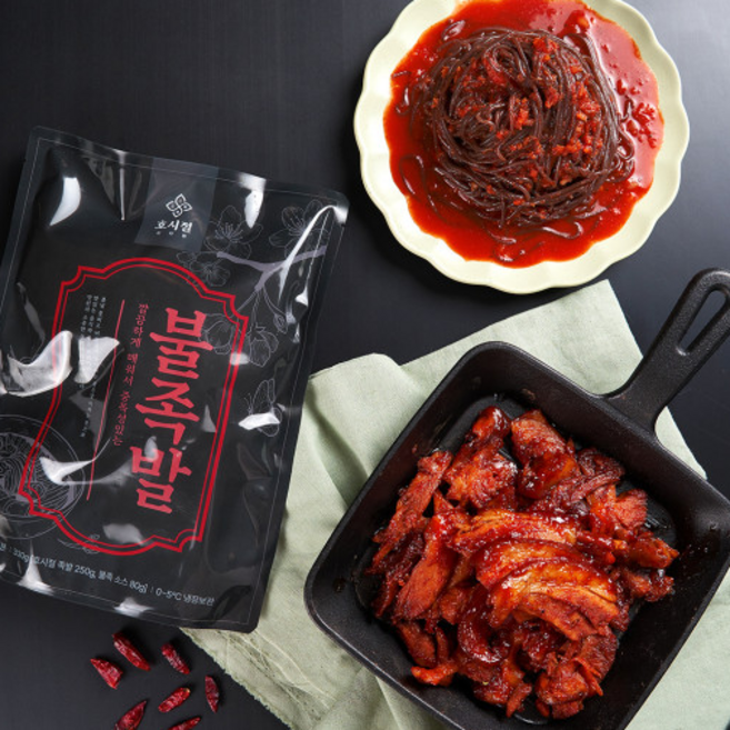 [호시절밀키트] 양산맛집 국내산 순살 매운 불족발+막국수 꿀조합 패키지불족발2+막국수1, 기본+보쌈, 1세트, 1.36kg
