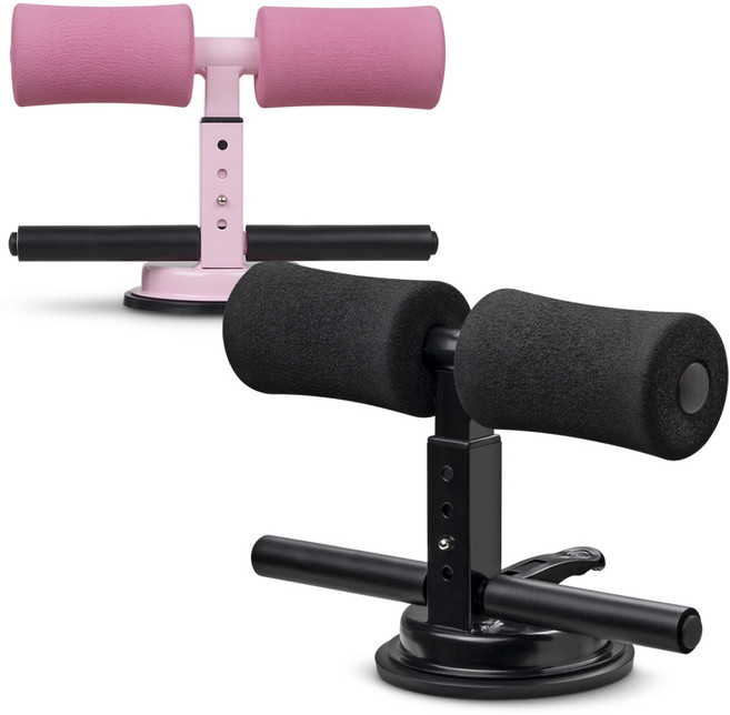 강력 흡착형 윗몸일으키기 식스팩 코어 복근 싯업바 기구 헬스케어 간편설치 실내운동 플랭크 바른자세 휴대용, 핑크
