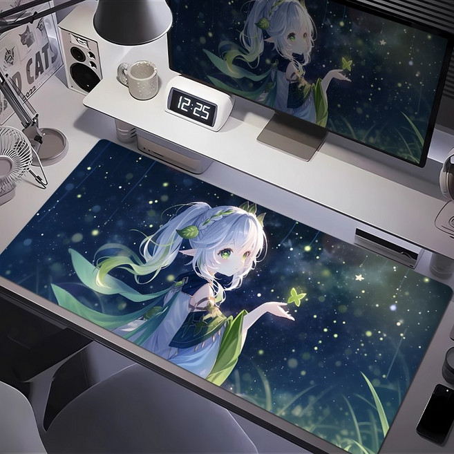 원신 굿즈 푸리나 코코미 호두 각청 라이덴 감우 코코미 나히다 신학 아이테르 아야토 유라 알하이탐 고급 일러스트 캐릭터 마우스 키보드 게이밍 장패드 3mm, 700x300x3mm, 1개, 16.나히다