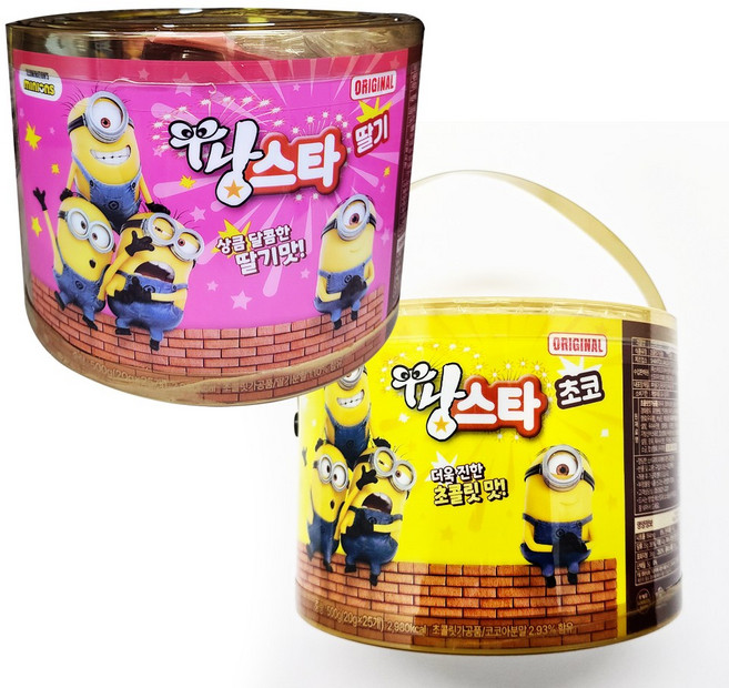 달곰 팡스타 미니언즈 초코 + 딸기 세트 떠먹는 초코과자 초코볼, 50개, 20g