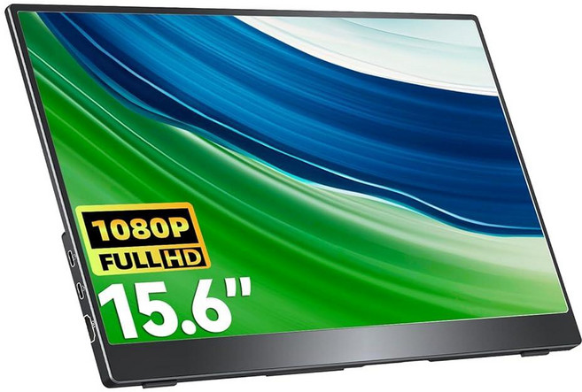 Cocopar 휴대용 모니터 IPS 여행용 모니터 USB-C HDMI 휴대용 스크린 노트북 맥북 서피스 PC PS4/5 외부 디스플레이 킥스탠드 포함 VESA 장착 가능, 15.6 Inch, 15.6 Inch