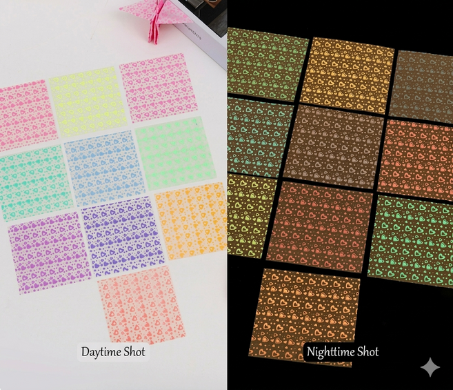트윈은 학종이 야광 미니하트 100장 소원 종이학 취미 종이접기 색종이, 1팩, 10색