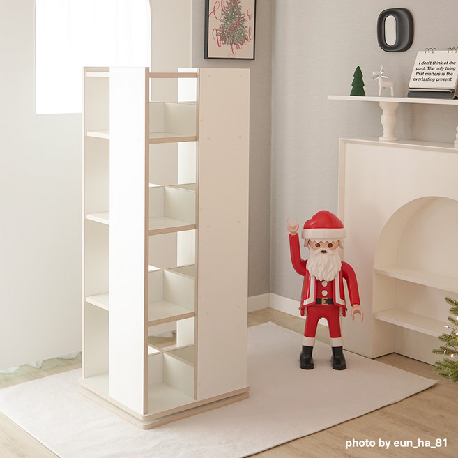 리트리 4단 회전 책장 아기 유아 어린이, 화이트