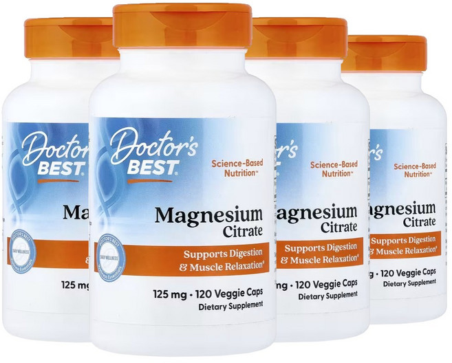 닥터스베스트 마그네슘 시트레이트 125mg 베지 캡, 120정, 4개
