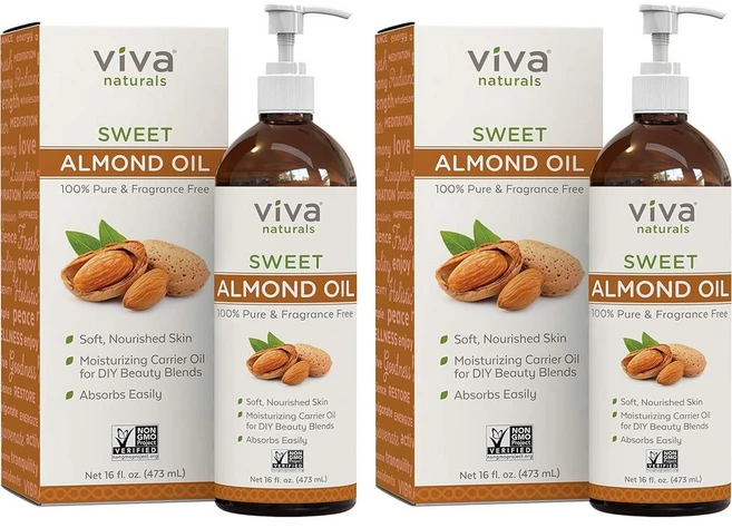 Viva Naturals 비바 내추럴 스위트 아몬드 오일 473ml 2팩, 2개 - 쿠팡