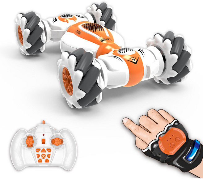 2.4G 핸드 모션인식 RC카 스턴트카 무선 조정 자동차, 오렌지, 1개