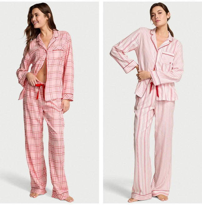 (국내당일) 빅토리아시크릿 Flannel 롱 파자마 잠옷 세트