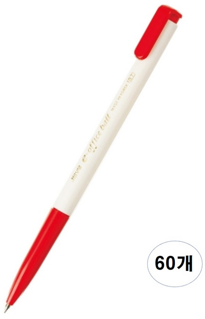 자바 e-오피스 볼펜 0.7 mm, 0.7 레드, 60개