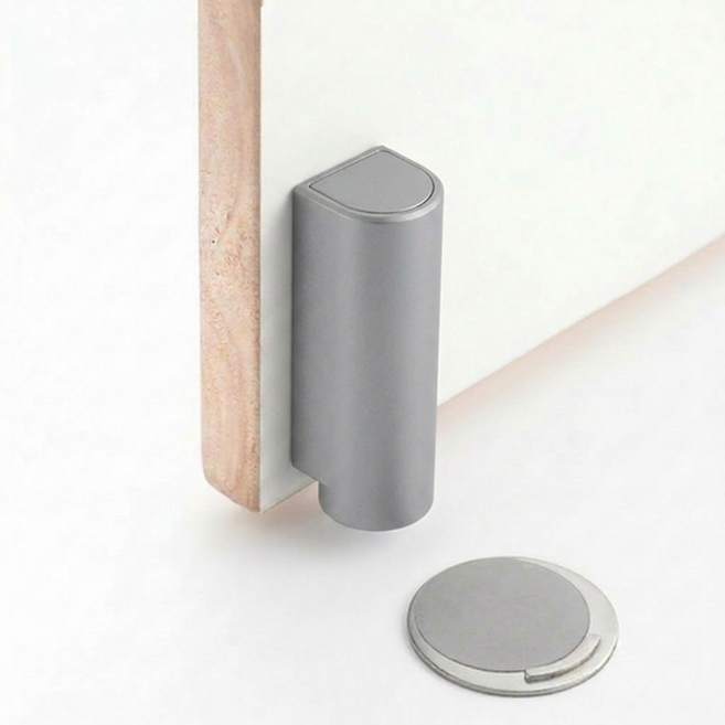 우디젠트 현관문 방문 초강력 자석 무타공 도어스토퍼, 그레이, 1개