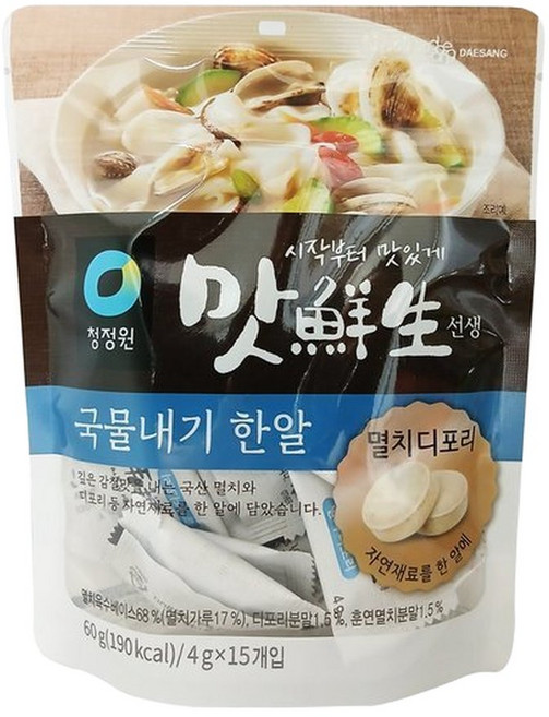 청정원 맛선생 멸치디포리 60g x 2봉(4g x 30입) / 동전 코인육수 국물내기 한알, 4g, 2개