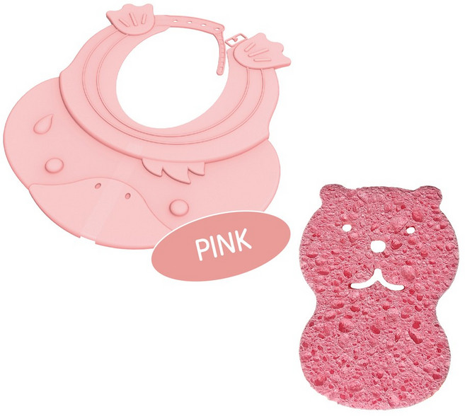 앙쥬 탄력 샴푸캡 + 퍼펙션 목욕스펀지, 1세트, 핑크(샴푸캡)+핑크(목욕스펀지)