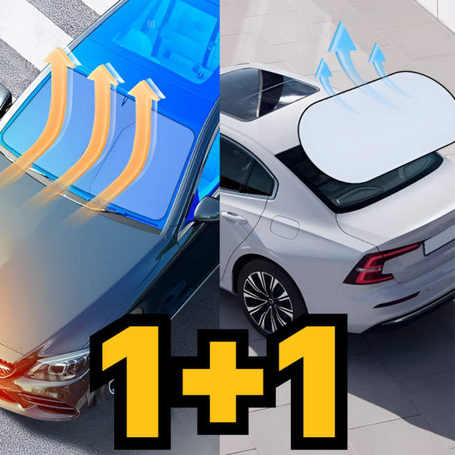 원터치 차량 햇빛가리개 커튼 운전석 앞유리 뒷유리 1+1 세트