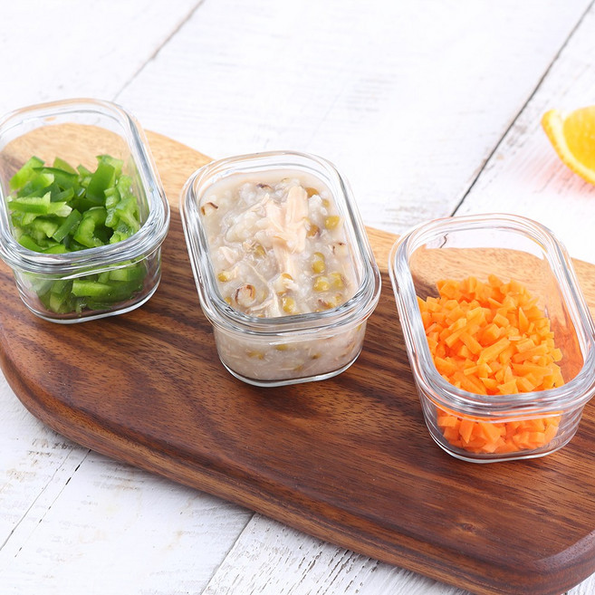 1+1+1 NEW 글라스락 유리 밀폐용기 보관용기, 3개, 밀폐용기 직사각150ml