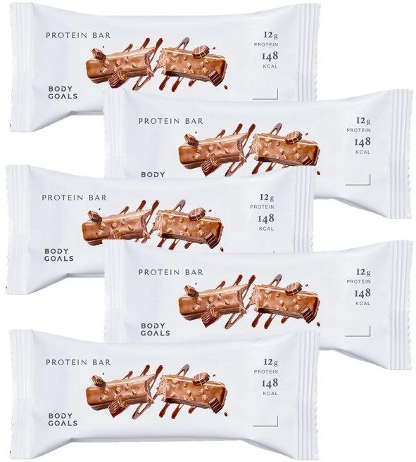Body Goals Light 能量蛋白棒 醇濃巧克力口味 高蛋白質 低卡零食, 5個, 38g