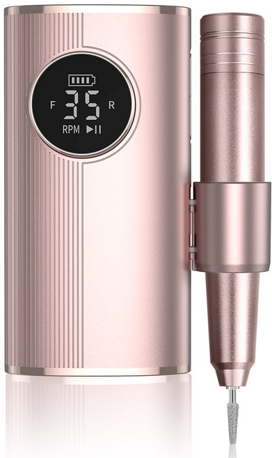 CozyTemp 전동 네일 드릴기 손톱 네일 관리기 저소음 속도 조절 젤네일 드릴, 1세트, 핑크