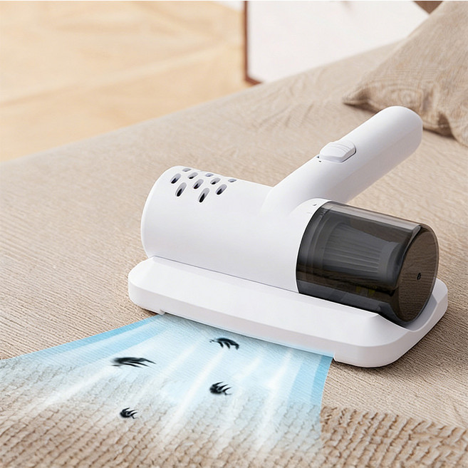 무선 침구 청소기 이불 uv살균 강력 흡입 진드기 제거 살균기, 흑백 색상, S-752