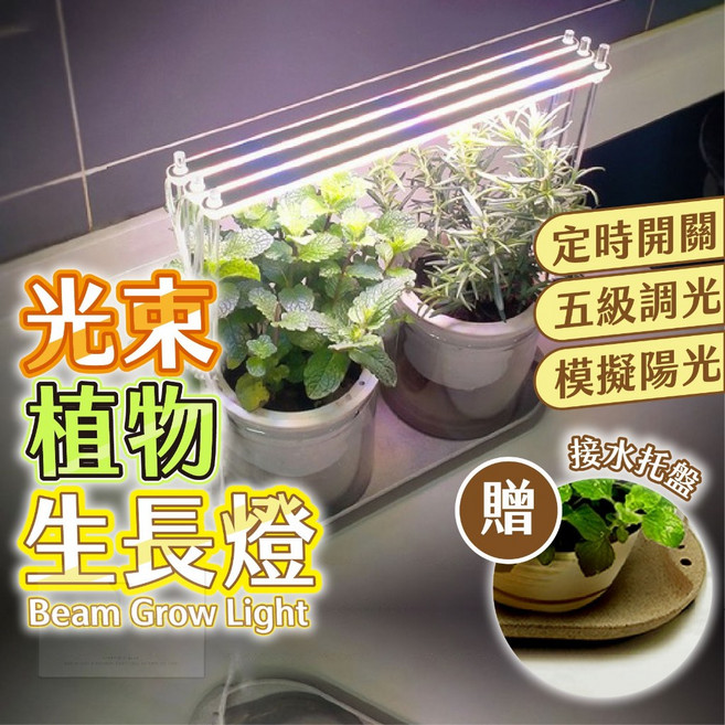 光束植物生長燈 全光譜LED 仿太陽光 桌面盆栽適用, 1個, 【單頭】3W