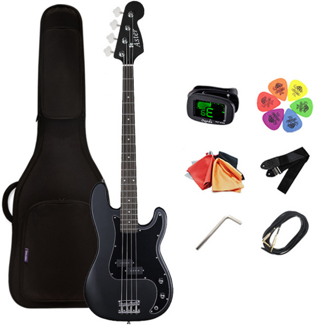 제논 아스터 AJ-40 입문용 베이스기타 고급풀구성세트, AJ-40BK(올블랙), 1개