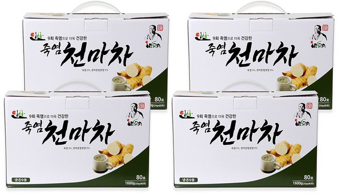 3+1 인산죽염 천마차, 20g, 80개입, 4박스