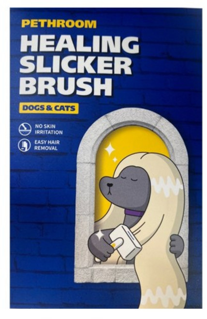페스룸 반려동물 힐링 슬리커 브러쉬 10 x 14.5 x 5 cm, 혼합색상, 1개