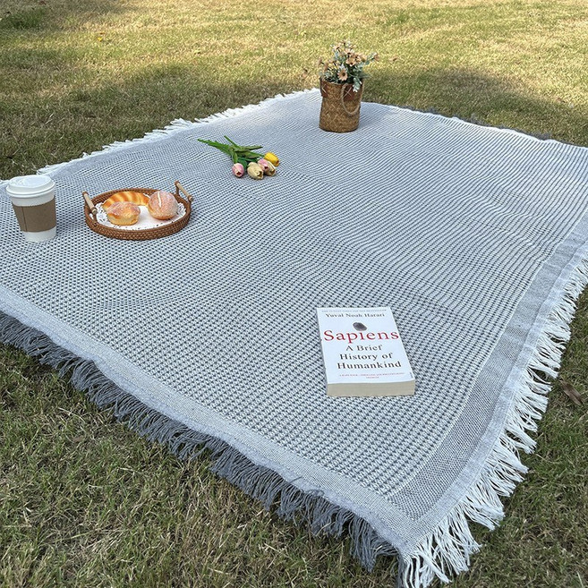 戶外野餐墊 蜂巢白 90x90cm, 蜂巢灰