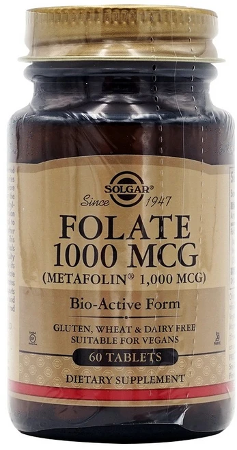 솔가 폴레이트 1000mcg 글루텐 프리 비건 무설탕 타블렛, 60정, 1개 - 쿠팡