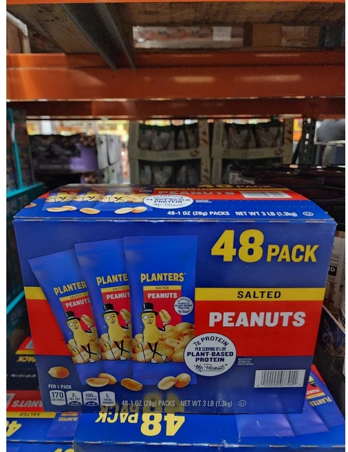 Planters Salted Peanuts 플랜터스 솔티드 피넛 가염 땅콩 28g 48개입 2팩, 48개, 1.3kg - 쿠팡