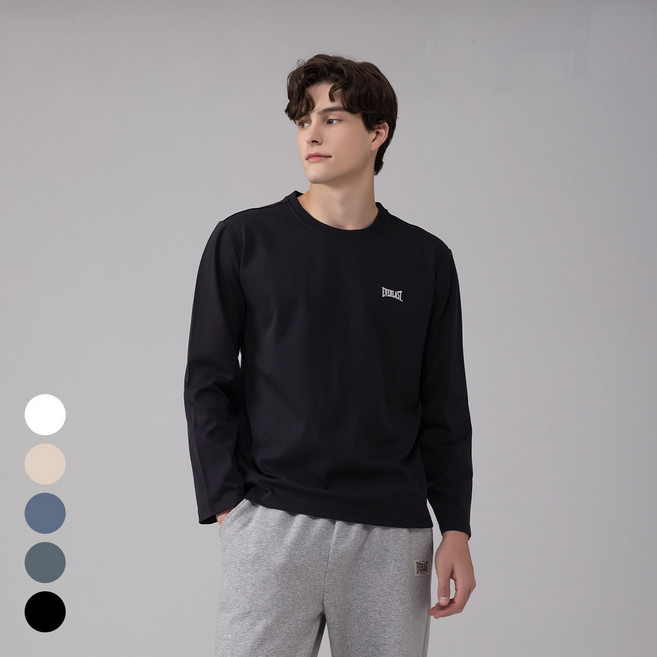 에버라스트 남성 레귤러핏 긴팔 티셔츠 무지티 기본티