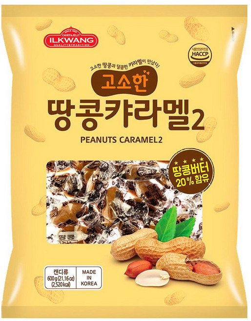 일광제과 땅콩캬라멜2, 600g, 15개
