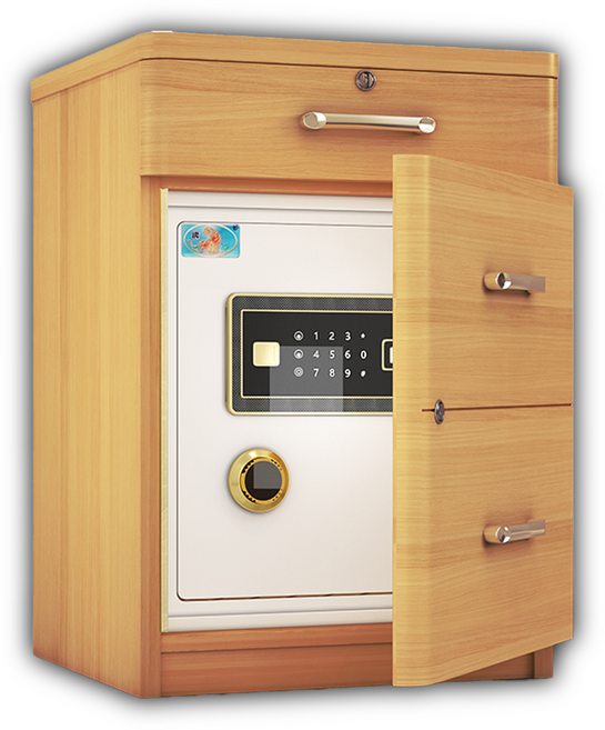 파크브릭 클래식 가정용금고 지문인식 패드 도난방지 귀중품보관함, 옐로우